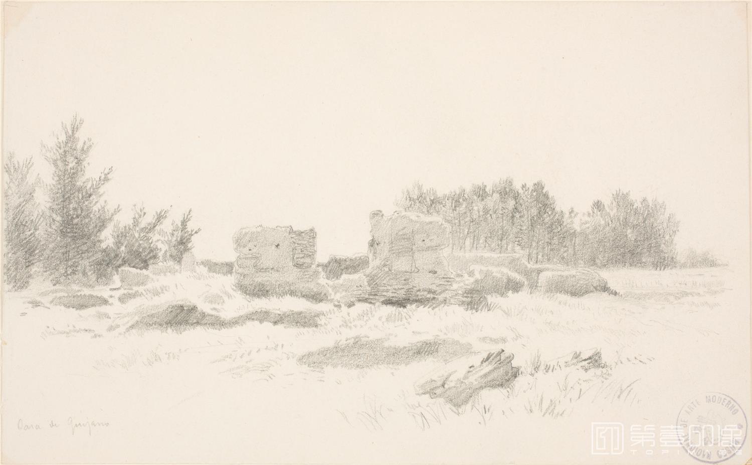 素描-西班牙普拉多美术馆素描藏画-Haes, Carlos de-Casa de Quijano-1152